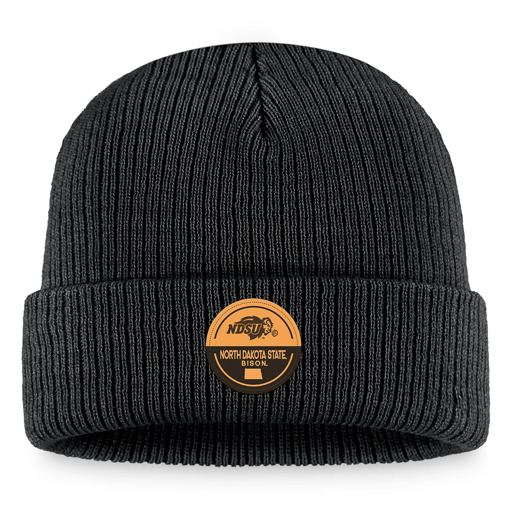 Men's Top of the World Black NDSU Bison Elijah Cuffed Knit Hat