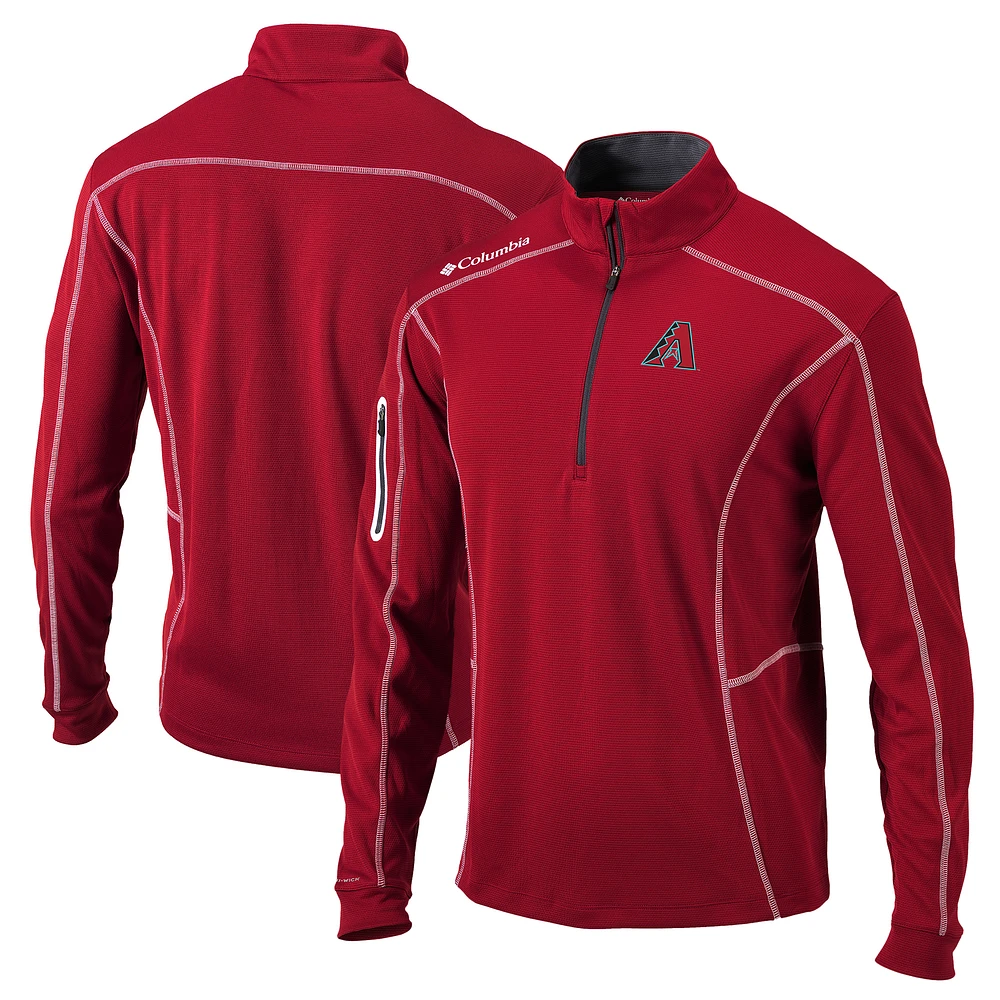 Men's Columbia Red Arizona Diamondbacks Shotgun Omni-Wick Quarter-Zip Pullover Jacket