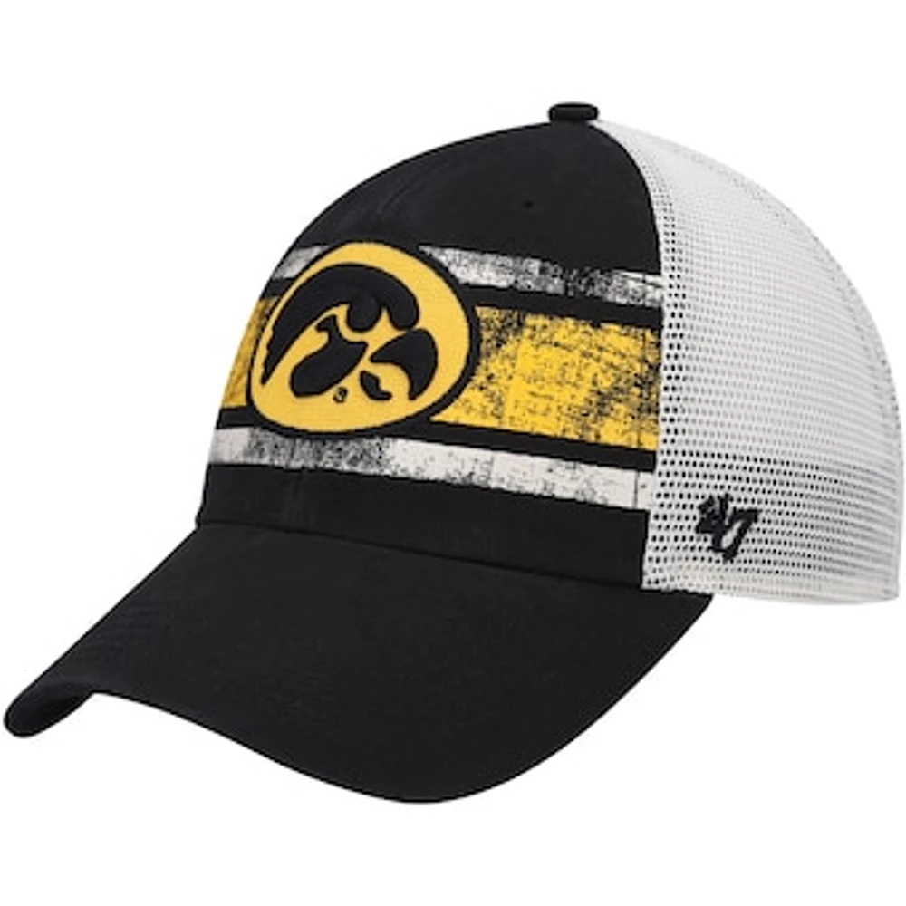 Men's '47 Black/White Iowa Hawkeyes Interlude MVP Trucker Snapback Hat
