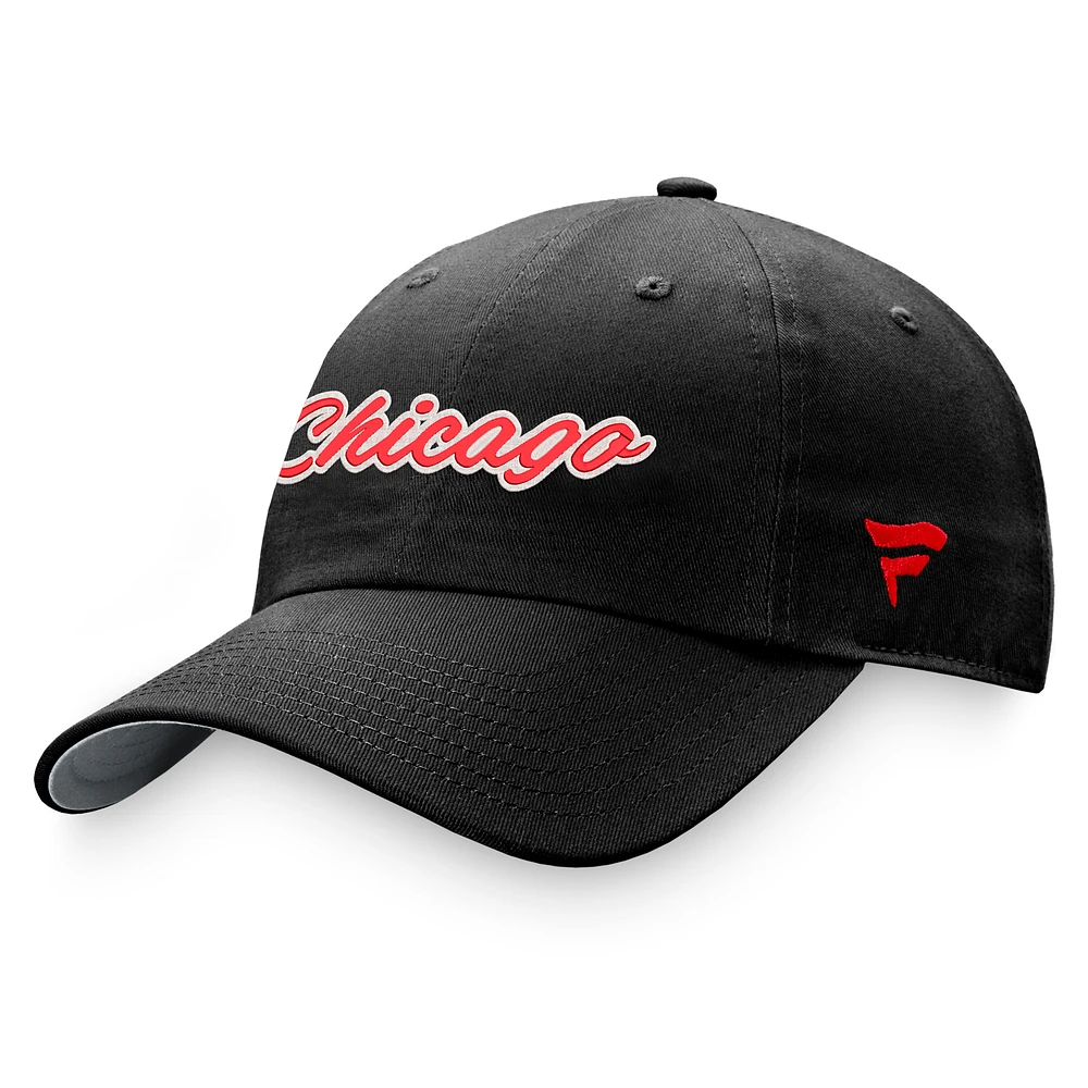Women's Fanatics Black Chicago Blackhawks Breakaway Adjustable Hat