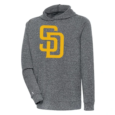 Men's Antigua Heathered Charcoal San Diego Padres Team Logo Absolute Pullover Hoodie
