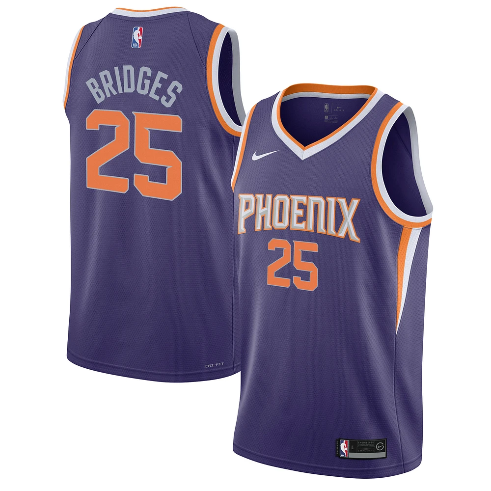 Youth Nike Mikal Bridges Purple Phoenix Suns Swingman Jersey - Icon Edition