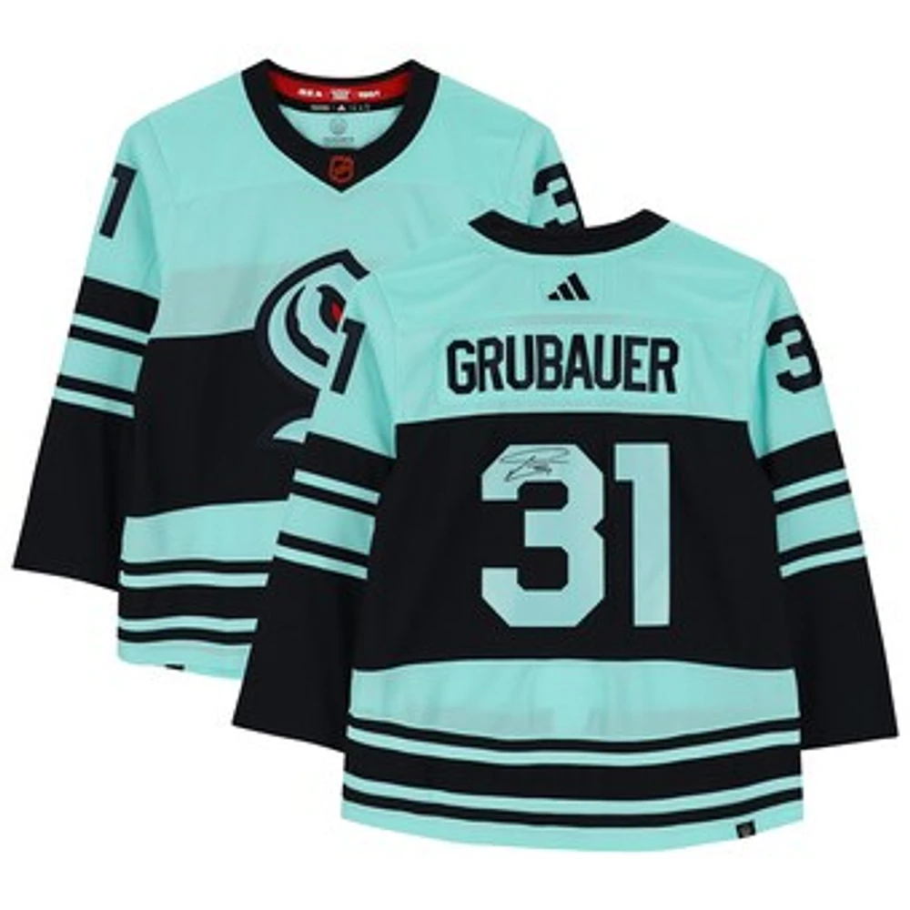 Philipp Grubauer Seattle Kraken Autographed 2022-23 Reverse Retro Adidas Authentic Jersey