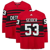 Moritz Seider Detroit Red Wings Autographed 2022-23 Reverse Retro Adidas Authentic Jersey