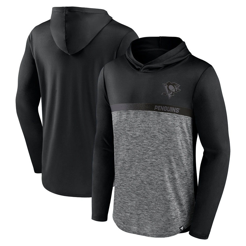 Men's Fanatics Black Pittsburgh Penguins Podium Defender Pullover Hoodie