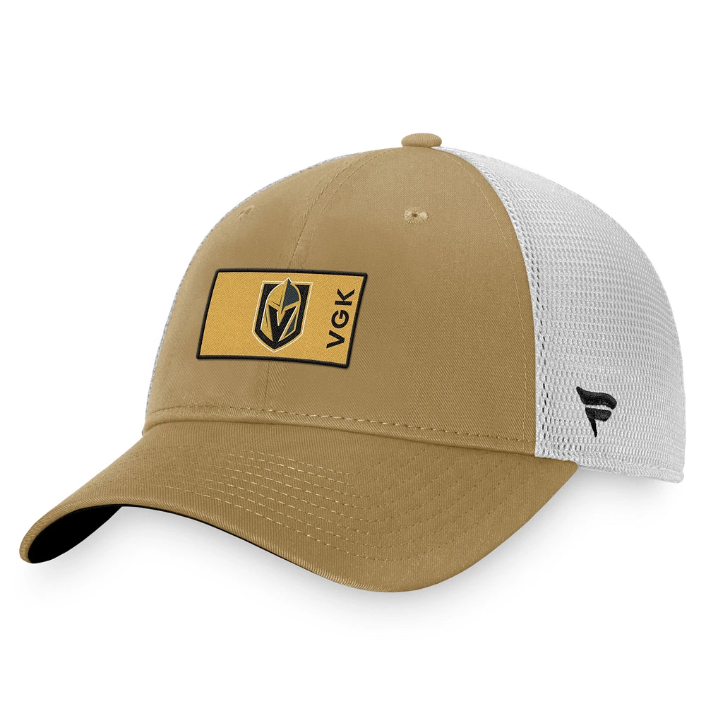 Men's Fanatics Gold/White Vegas Golden Knights Authentic Pro Trucker Snapback Hat