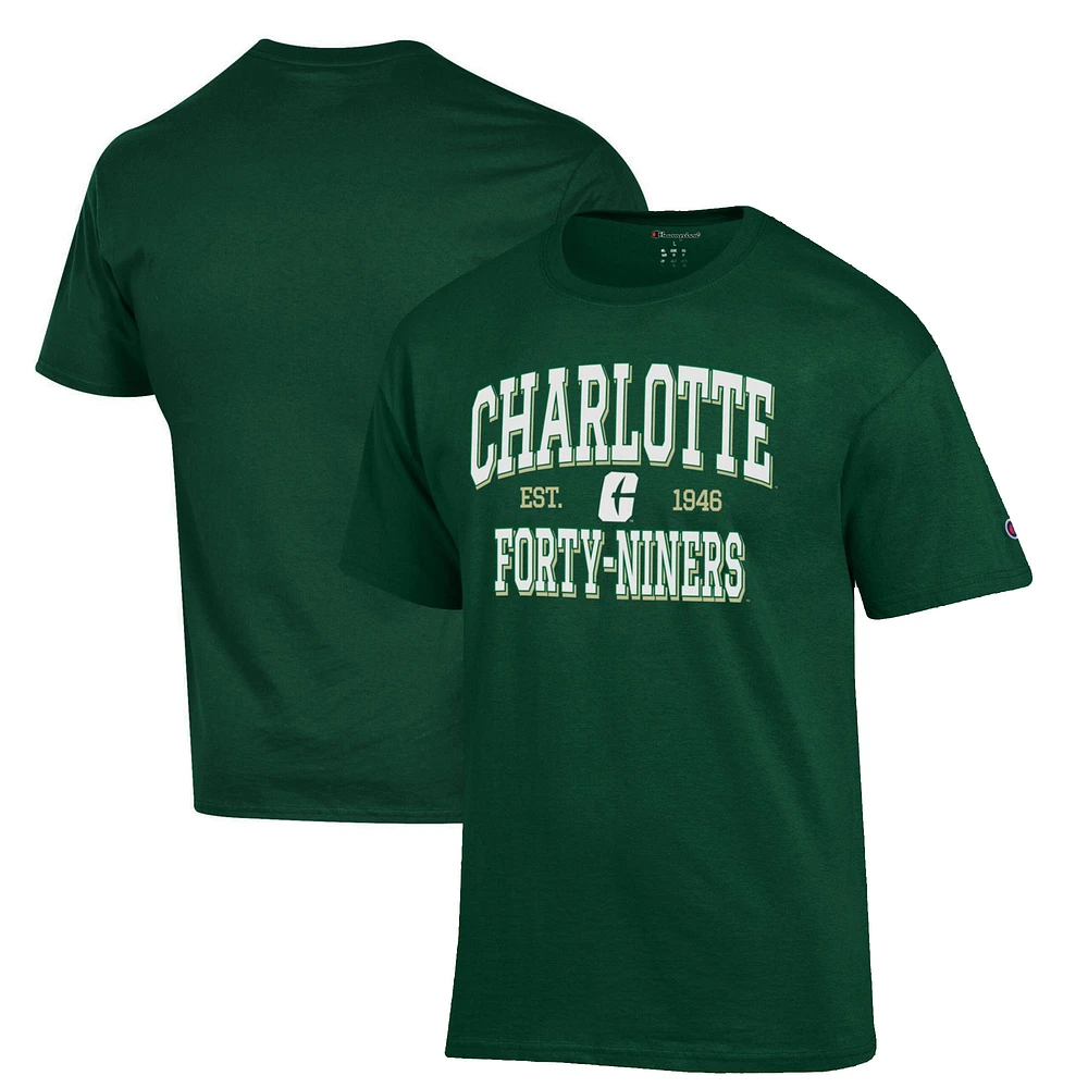 Men's Champion Green Charlotte 49ers Jersey T-Shirt