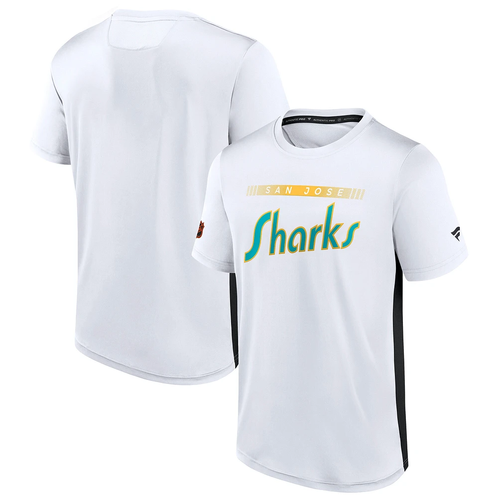 Men's Fanatics White San Jose Sharks Special Edition 2.0 Authentic Pro Tech T-Shirt