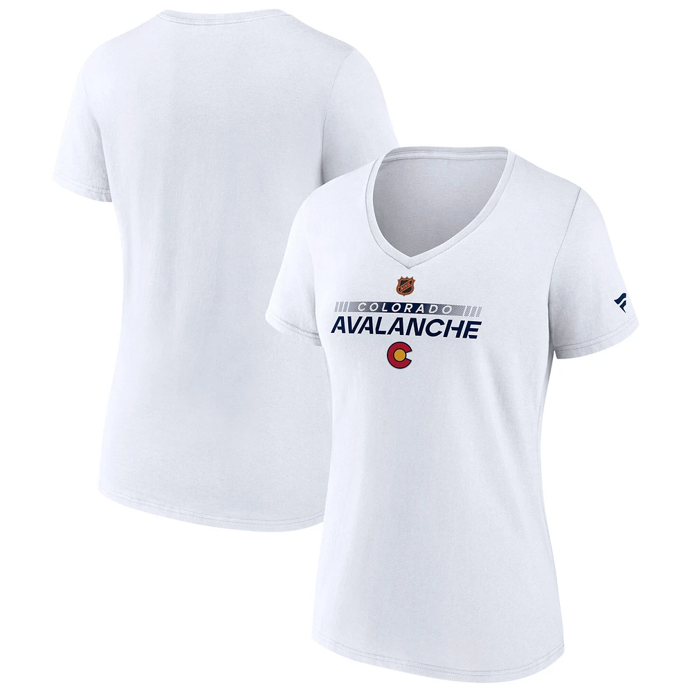 Women's Fanatics White Colorado Avalanche Special Edition V-Neck T-Shirt