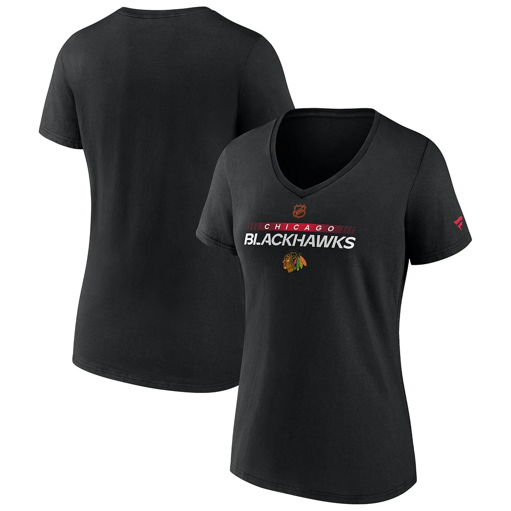 Women's Fanatics Black Chicago Blackhawks Special Edition V-Neck T-Shirt