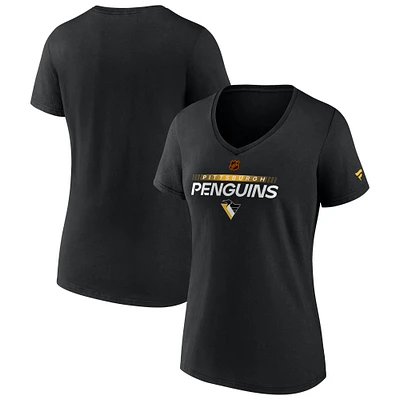 Women's Fanatics Black Pittsburgh Penguins Special Edition V-Neck T-Shirt