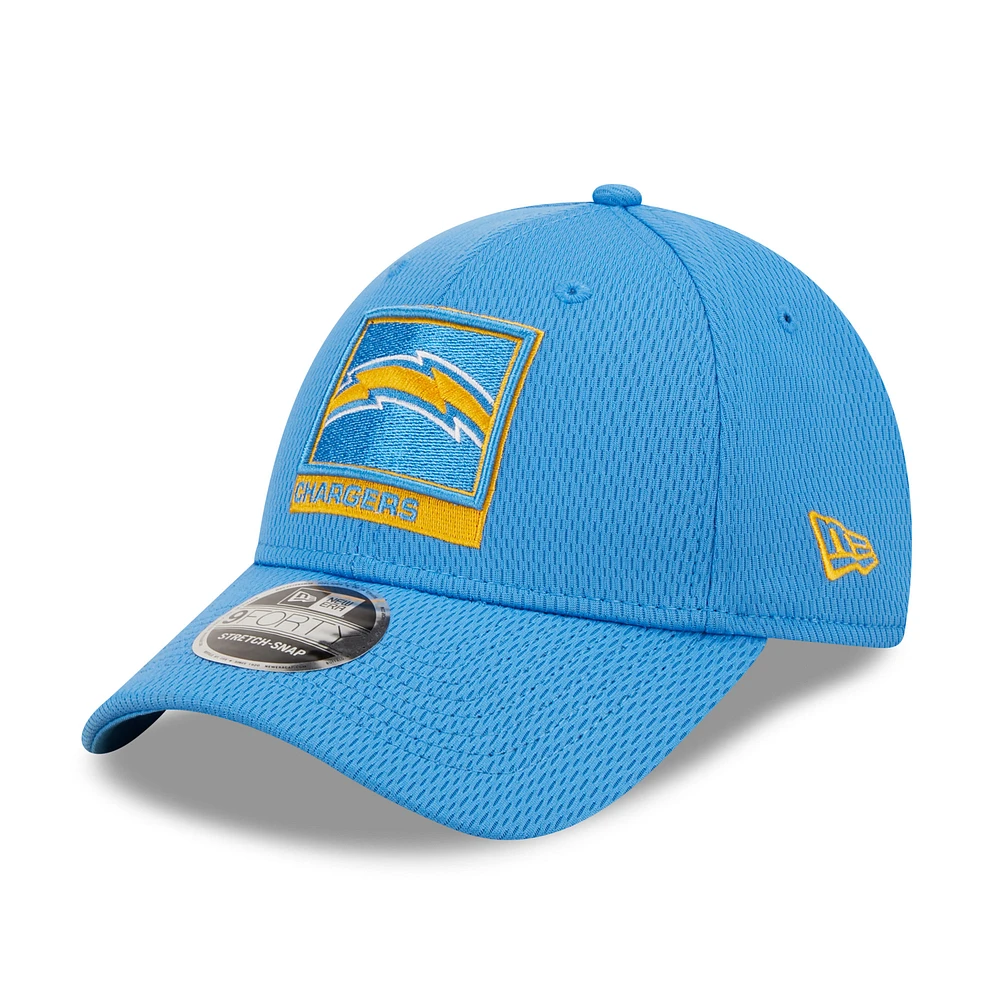Men's New Era Powder Blue Los Angeles Chargers Framed AF 9FORTY Snapback Hat