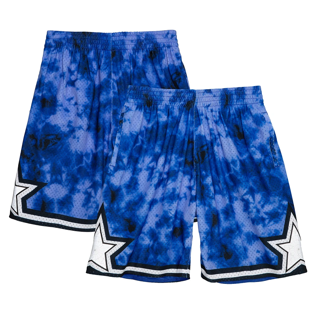 Men's Mitchell & Ness Blue Orlando Magic 1993 Hardwood Classics Galaxy Swingman Shorts