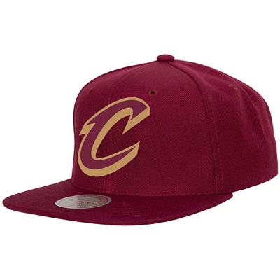 Men's Mitchell & Ness Wine Cleveland Cavaliers Ground 2.0 Snapback Hat
