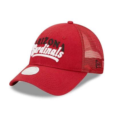 Women's New Era Cardinal Arizona Cardinals Team Trucker 9FORTY Snapback Hat
