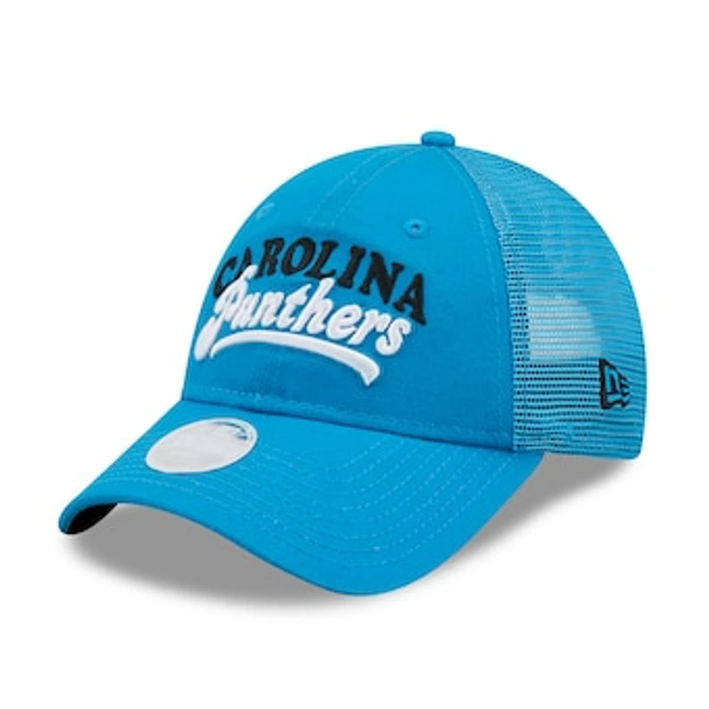 Women's New Era Blue Carolina Panthers Team Trucker 9FORTY Snapback Hat