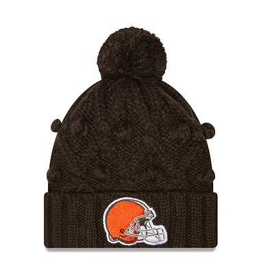 Women's New Era Brown Cleveland Browns Toasty Cuffed Knit Hat with Pom