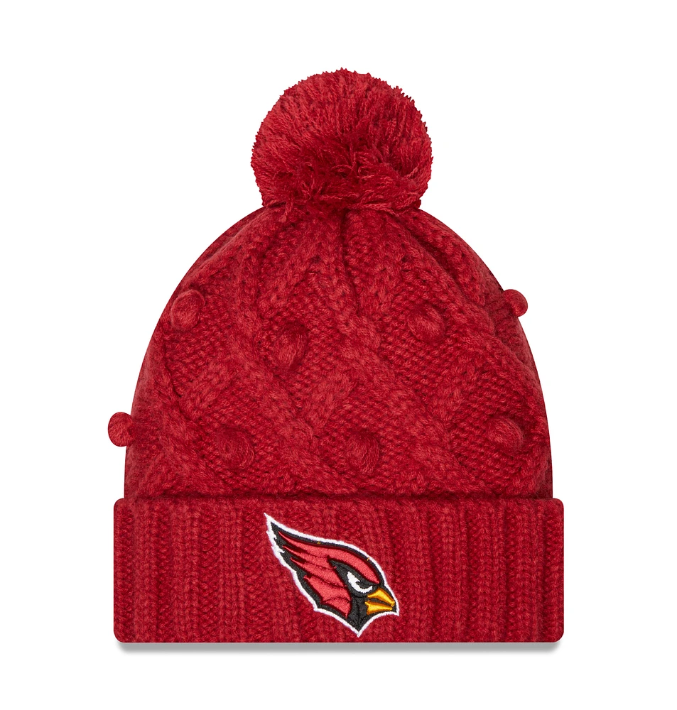 Women's New Era Cardinal Arizona Cardinals Toasty Cuffed Knit Hat with Pom