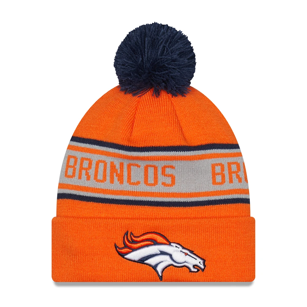 Men's New Era Orange Denver Broncos Repeat Cuffed Knit Hat with Pom