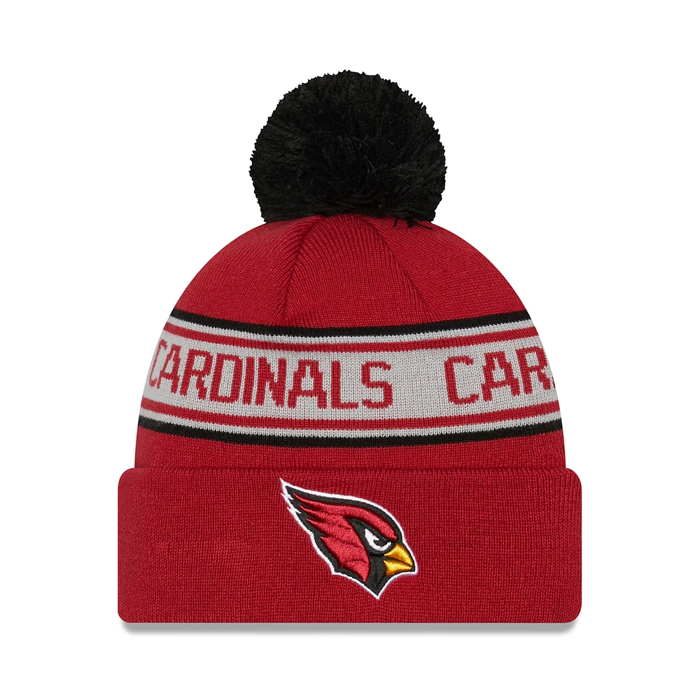 Men's New Era Cardinal Arizona Cardinals Repeat Cuffed Knit Hat with Pom