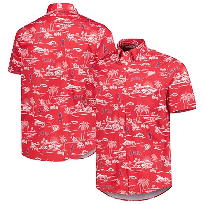 Men's Reyn Spooner Red Los Angeles Angels Kekai Performance Button-Down Shirt
