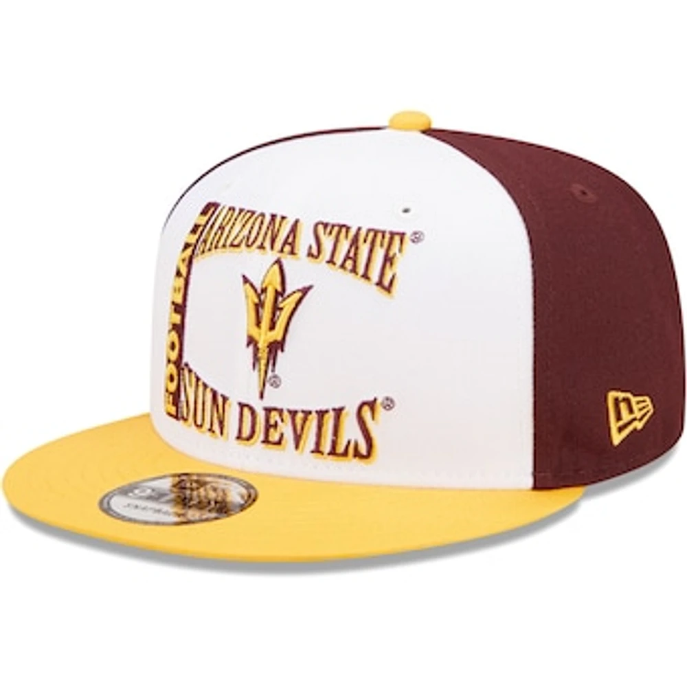 Men's New Era White/Maroon Arizona State Sun Devils Retro Sport 9FIFTY Snapback Hat