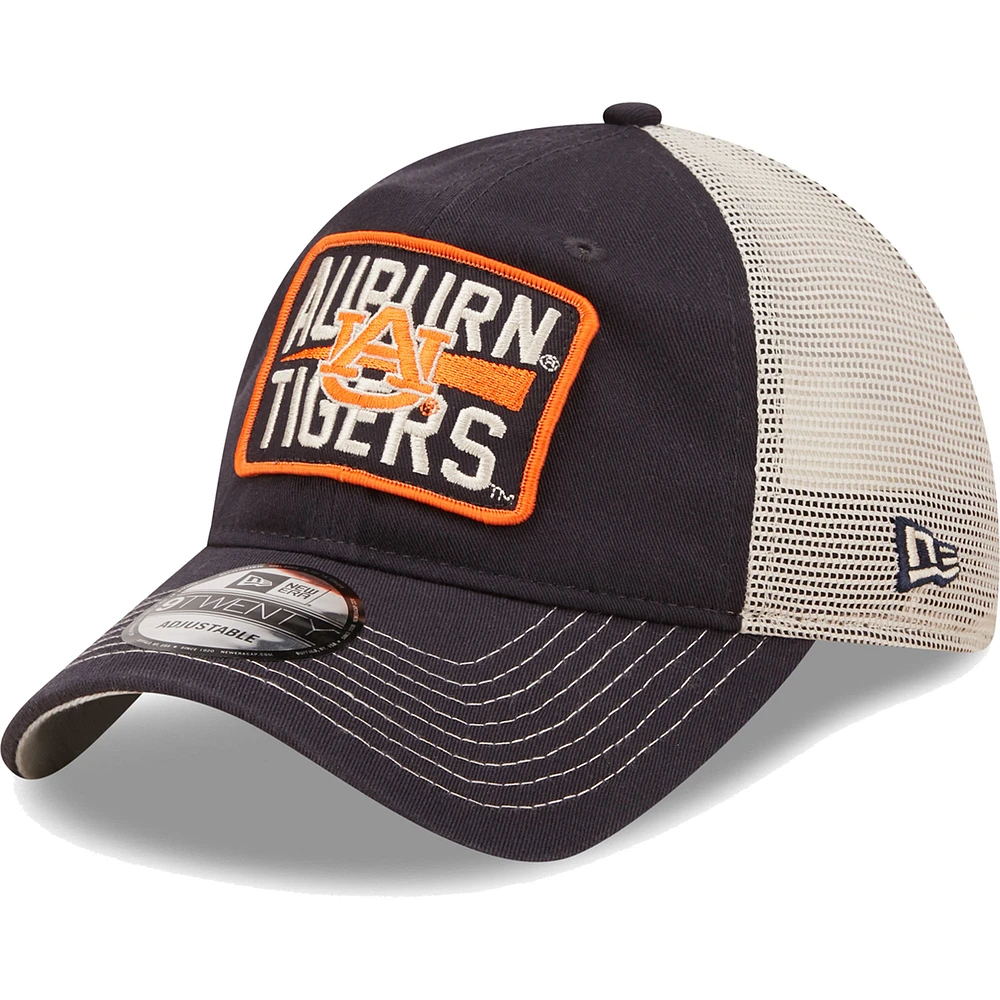 Men's New Era Navy/Natural Auburn Tigers Devoted 9TWENTY Adjustable Hat