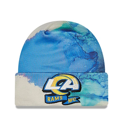 Men's New Era Royal Los Angeles Rams 2022 Sideline Ink Dye Cuffed Knit Hat