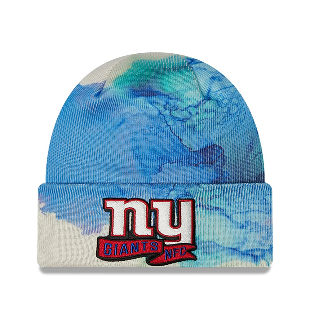 Men's New Era Royal New York Giants 2022 Sideline Ink Dye Cuffed Knit Hat