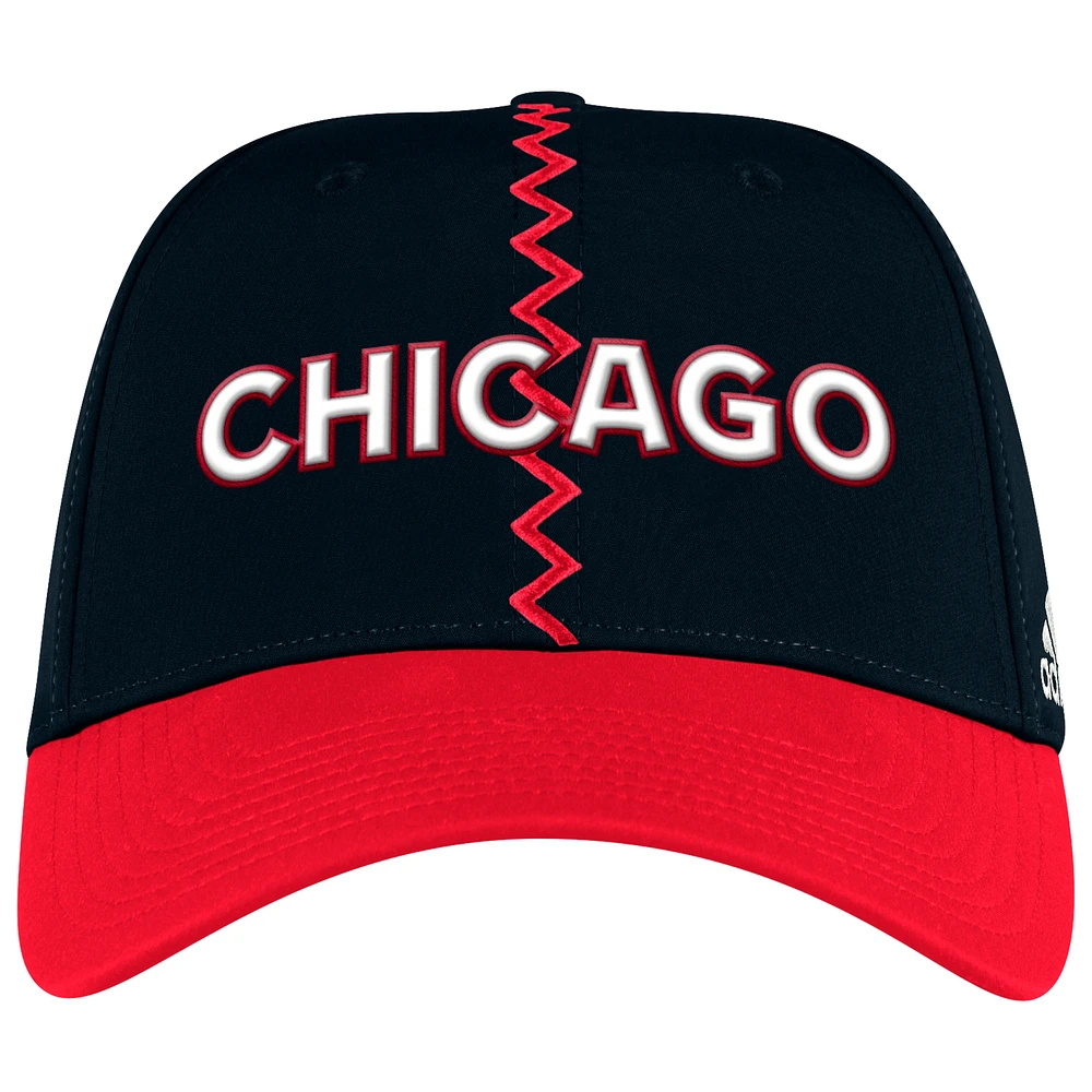 Men's adidas Black Chicago Blackhawks Reverse Retro 2.0 Flex Hat
