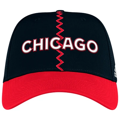 Men's adidas Black Chicago Blackhawks Reverse Retro 2.0 Flex Hat