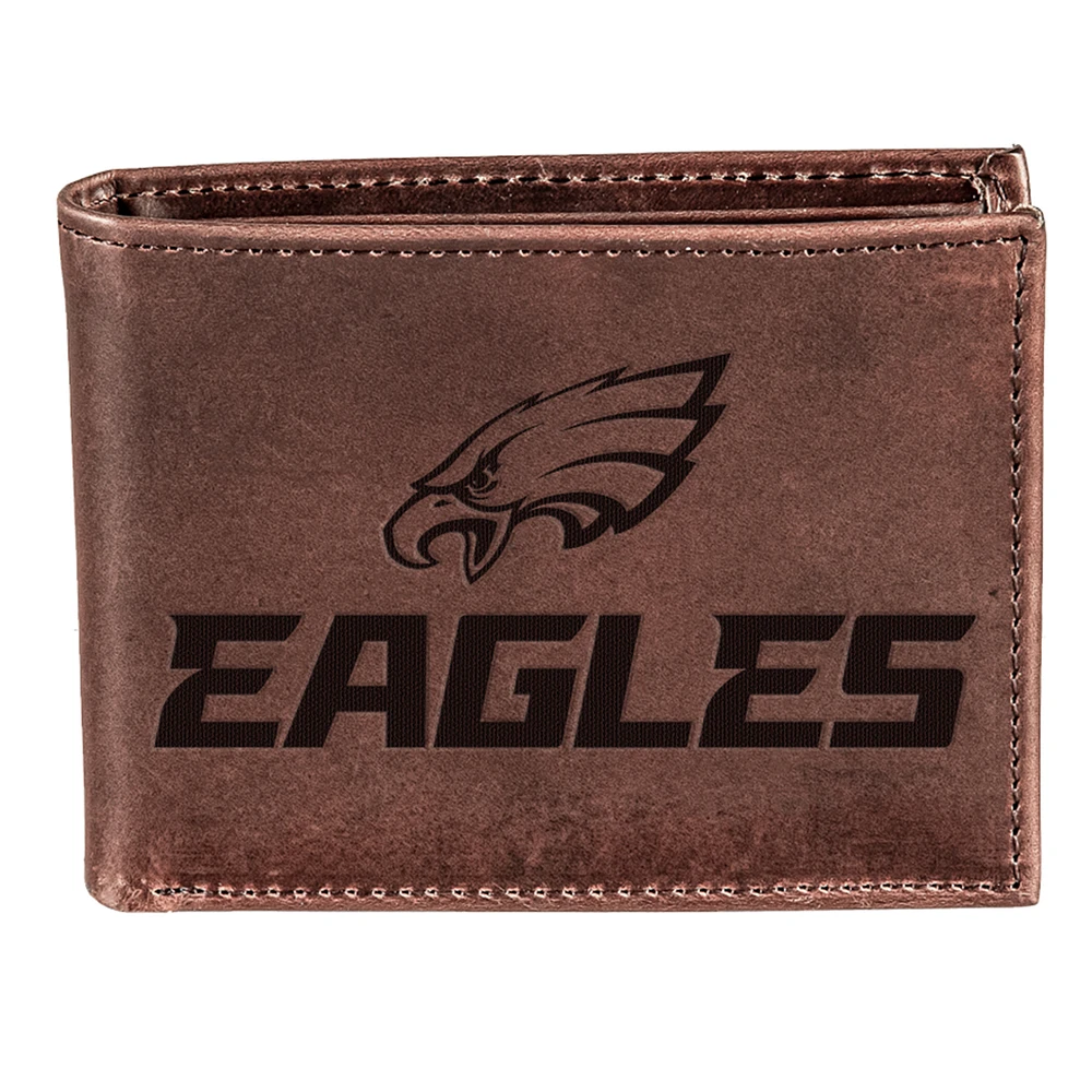 Brown Philadelphia Eagles Bifold Leather Wallet