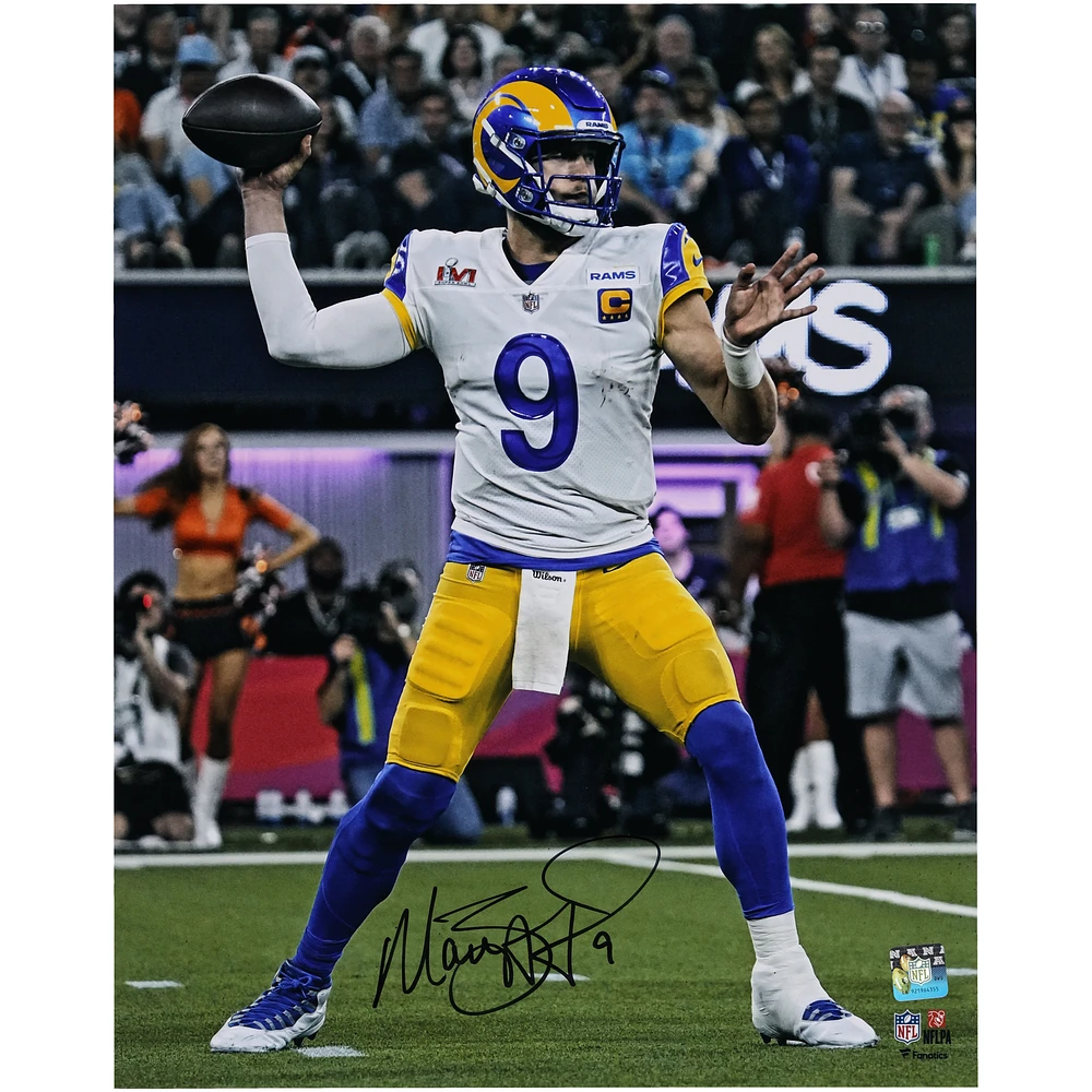 Matthew Stafford Los Angeles Rams Autographed Super Bowl LVI Champions 16'' x 20'' Action Photograph