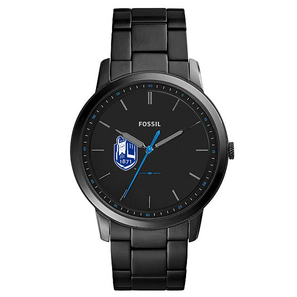 Fossil Black SUNY Geneseo Knights The Minimalist Slim Stainless Steel Watch