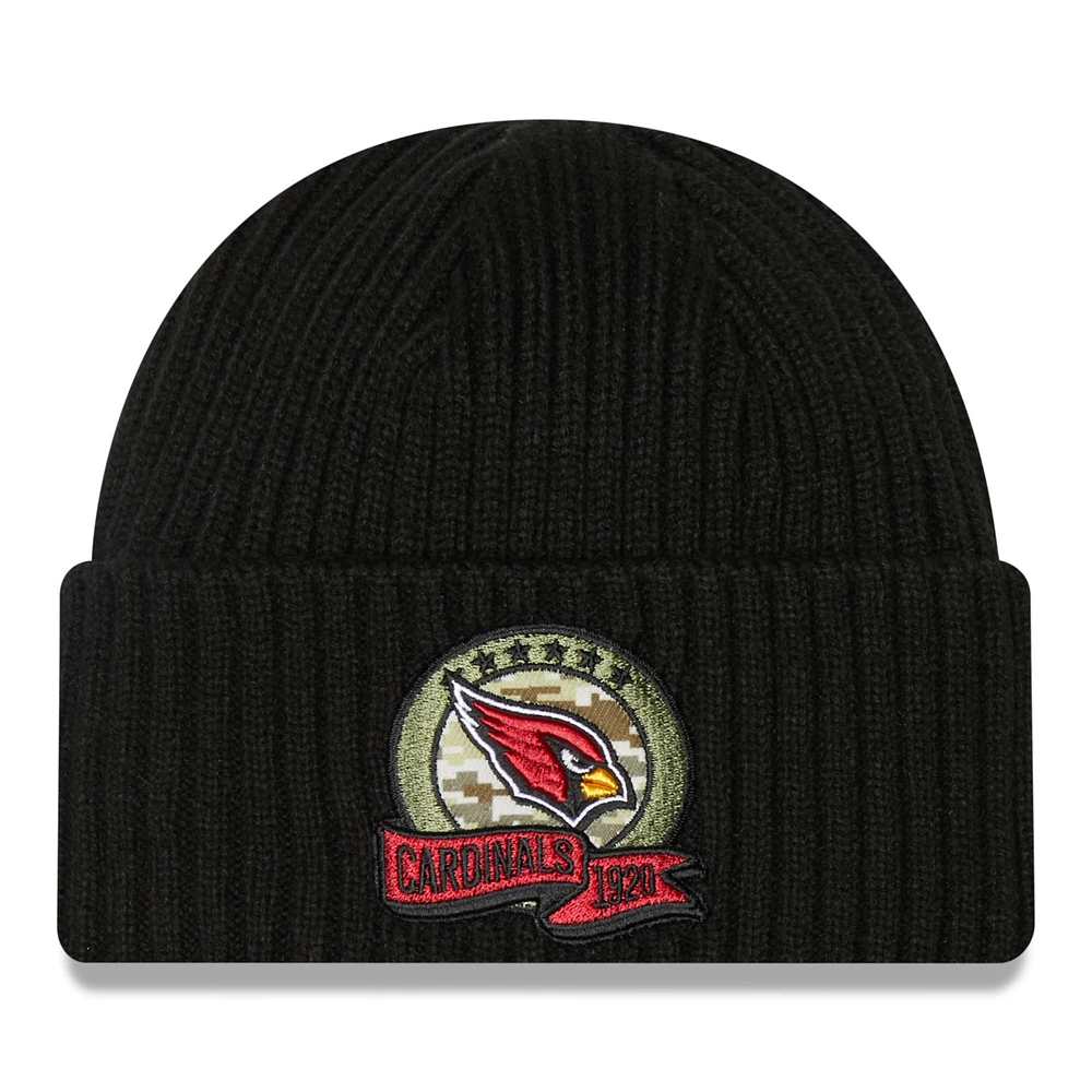 Men's New Era Black Arizona Cardinals 2022 Salute To Service Knit Hat