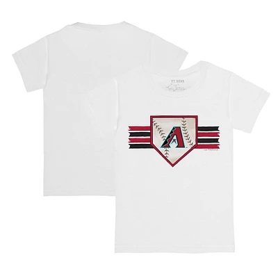 Toddler Tiny Turnip White Arizona Diamondbacks Base Stripe T-Shirt