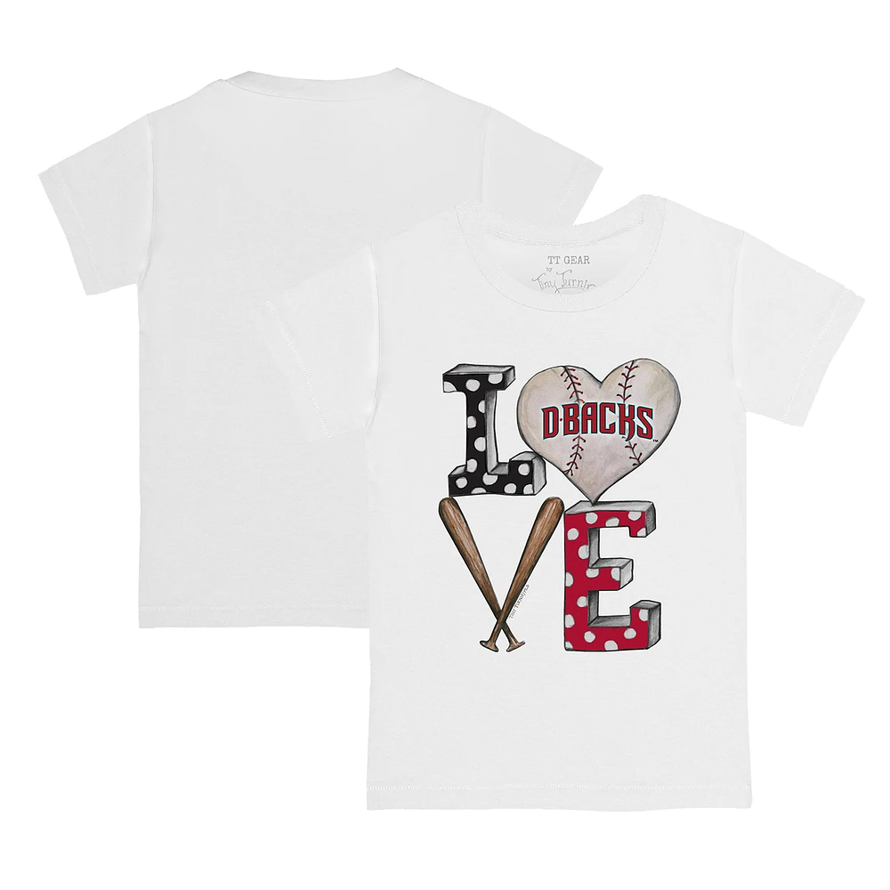 Youth Tiny Turnip White Arizona Diamondbacks Baseball Love T-Shirt