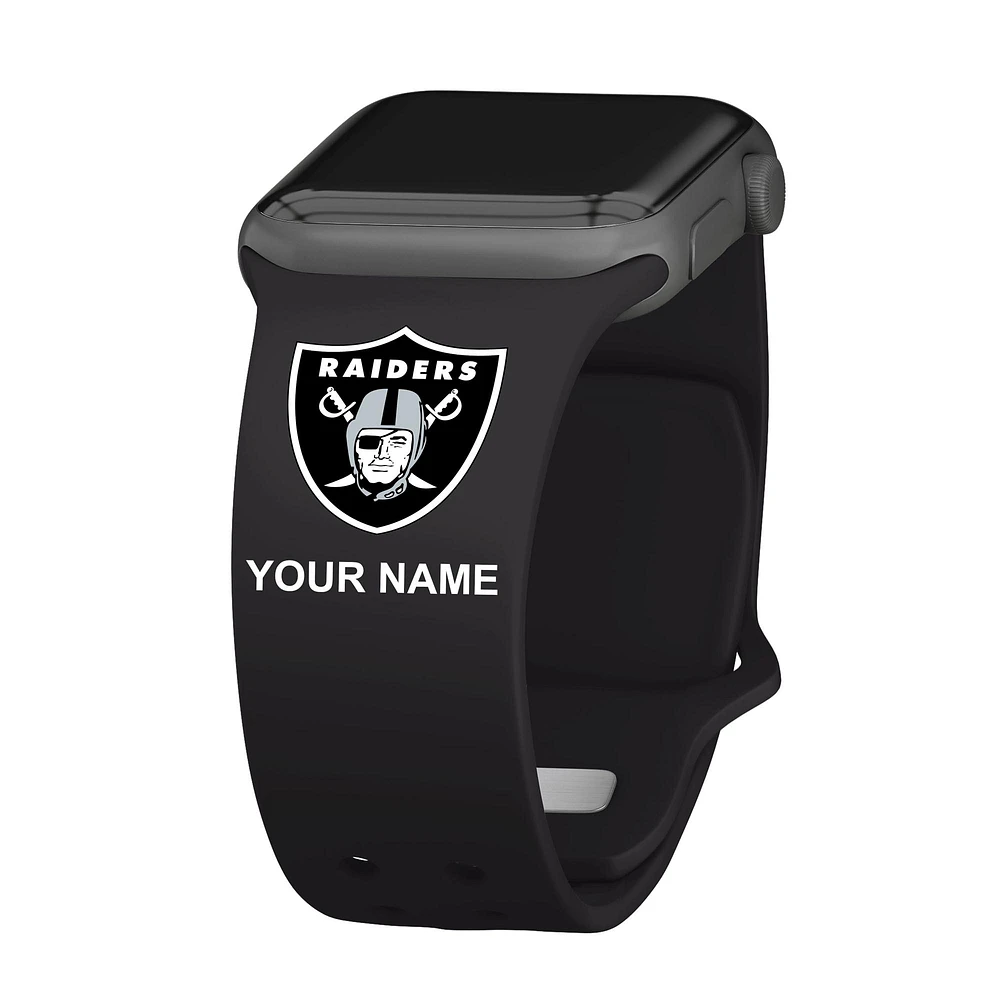 Las Vegas Raiders 38/40/41mm Personalized Silicone Apple Watch Band