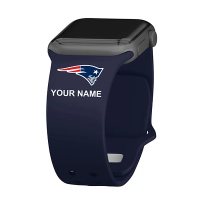 New England Patriots 38/40/41mm Personalized Silicone Apple Watch Band