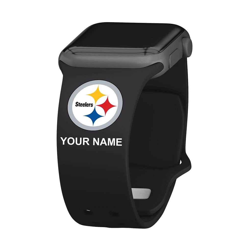 Pittsburgh Steelers 38/40/41mm Personalized Silicone Apple Watch Band