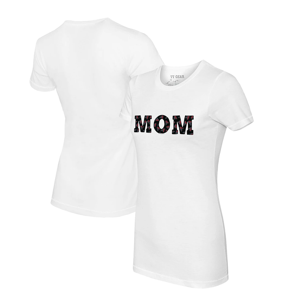 Women's Tiny Turnip White Arizona Diamondbacks Mom T-Shirt