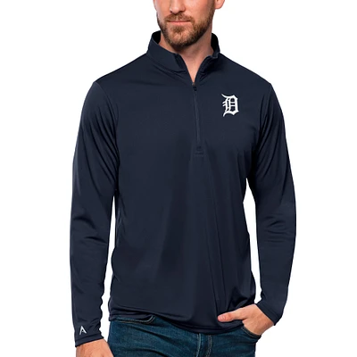 Men's Antigua Navy Detroit Tigers Tribute Quarter-Zip Pullover Top