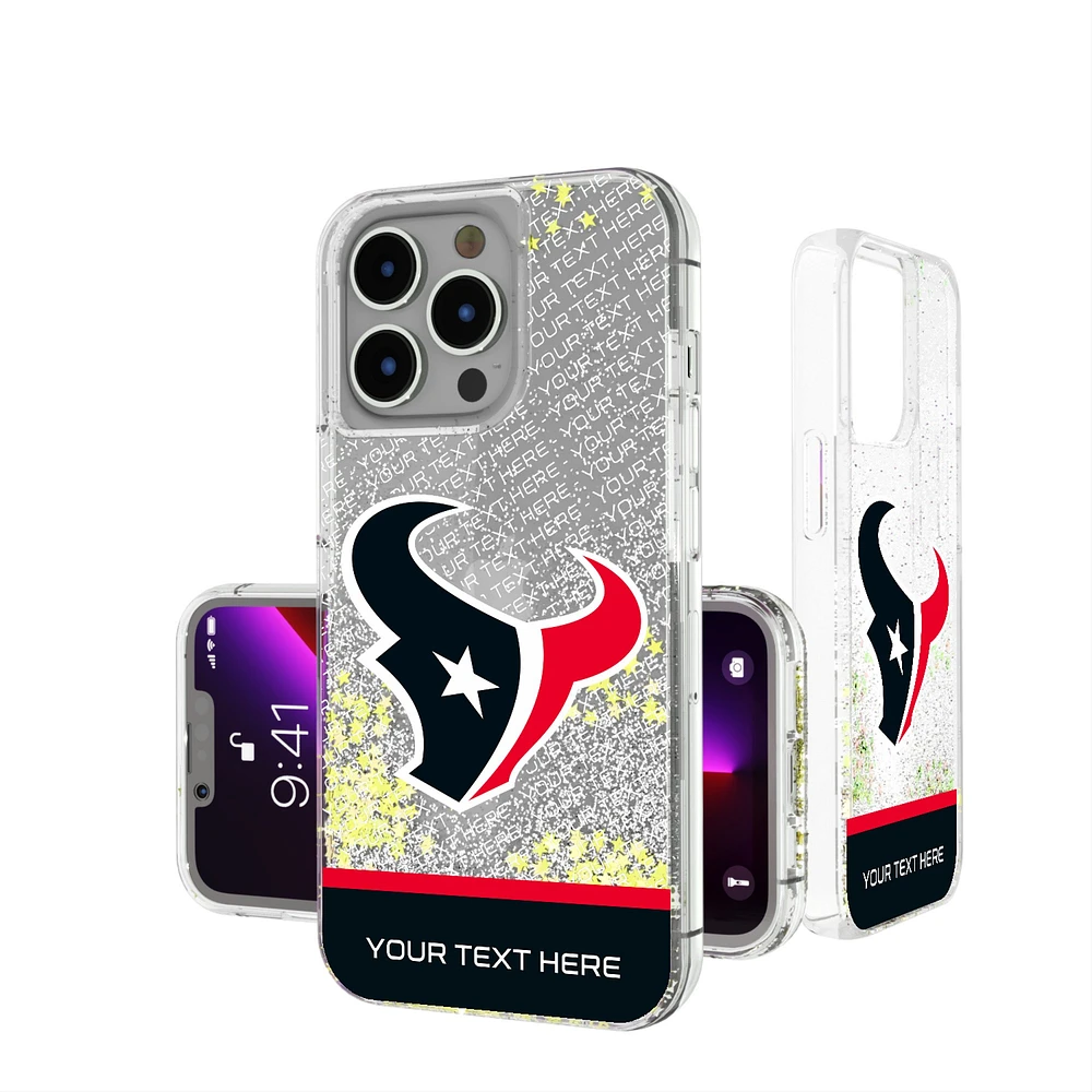 Houston Texans Personalized Endzone Plus Design iPhone Glitter Phone Case