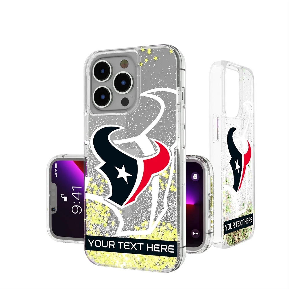 Houston Texans Personalized Tilt Design iPhone Glitter Phone Case