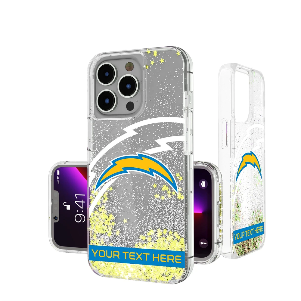 Los Angeles Chargers Personalized Tilt Design iPhone Glitter Phone Case