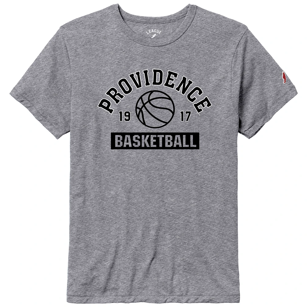 Men's League Collegiate Wear Heather Gray Providence Friars Basketball Team Arch Victory Falls Tri-Blend T-Shirt