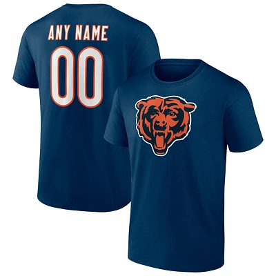 Men's Navy Chicago Bears Team Authentic Personalized Name & Number T-Shirt