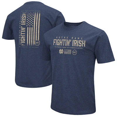 Men's Colosseum Navy Notre Dame Fighting Irish OHT Military Appreciation Flag 2.0 T-Shirt