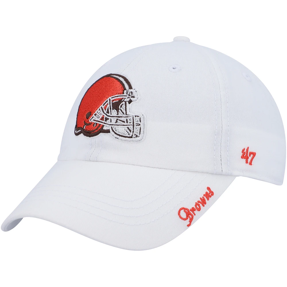 Women's '47 White Cleveland Browns Miata Logo Clean Up Adjustable Hat