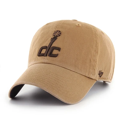 Men's '47 Tan Washington Wizards Ballpark Clean Up Adjustable Hat